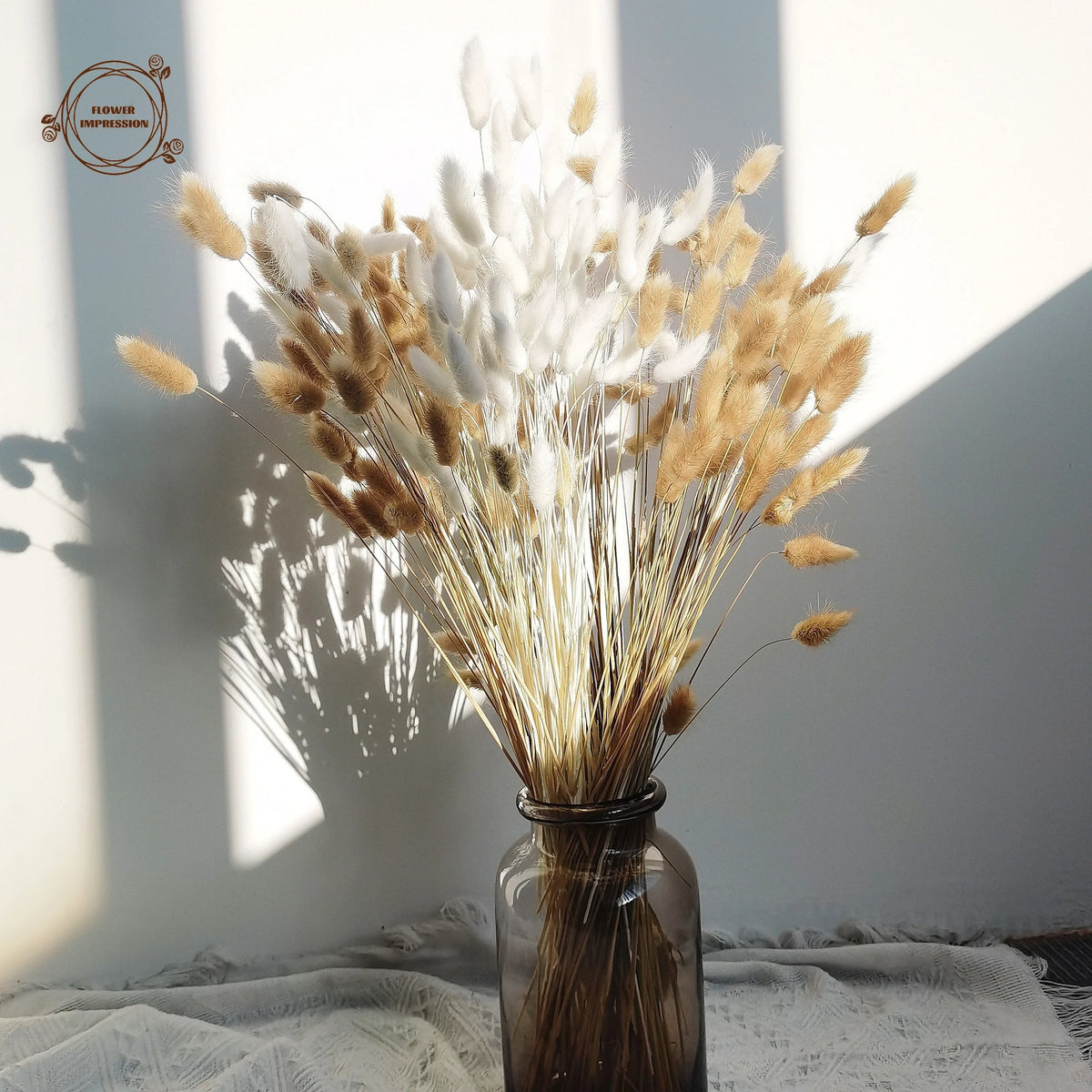 120pcs Dried Rabbit Tail Grass Pampas Bouquet | Boho Decor Dried Flower Bouquet Axl