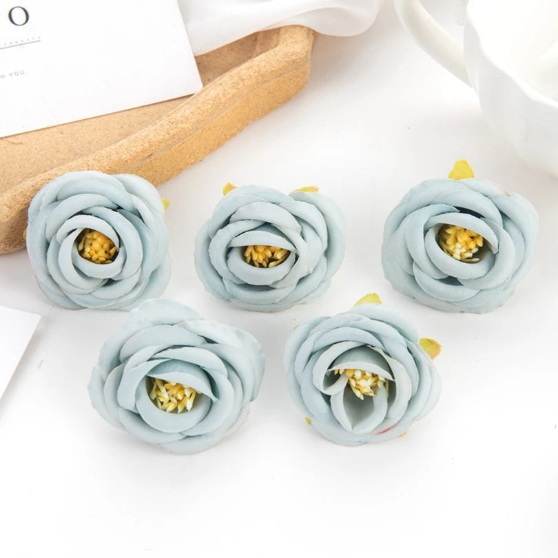 Silk Tea Rose Buds – Artificial Flowers for Home & Wedding Decor Artificial Silk Flowers Axl color 2 10pcs