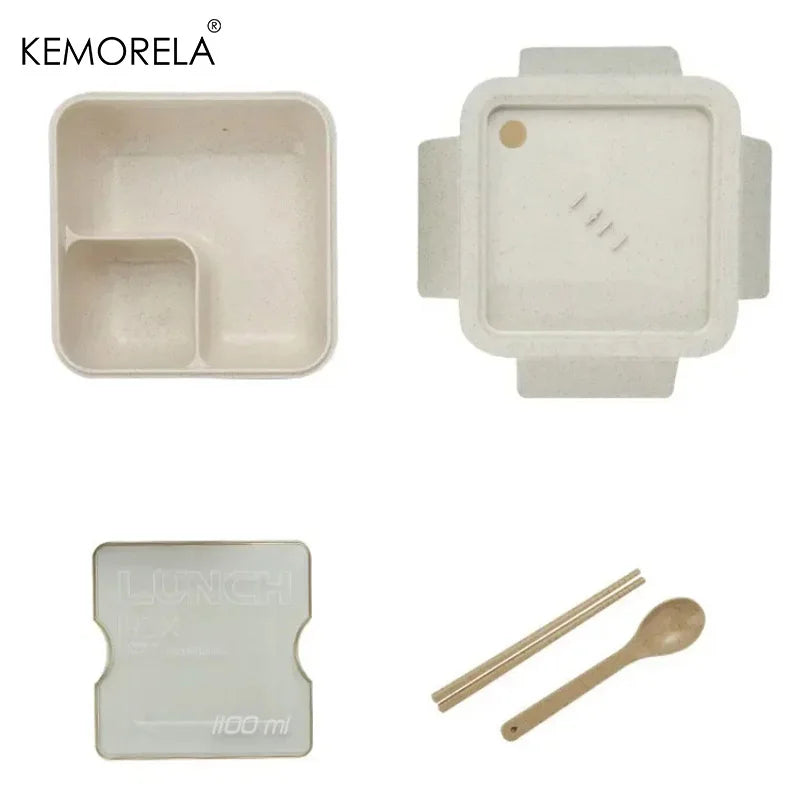 KEMORELA Wheat Straw Bento Box – BPA Free Kids Lunch Container Bento Lunch Box Axl