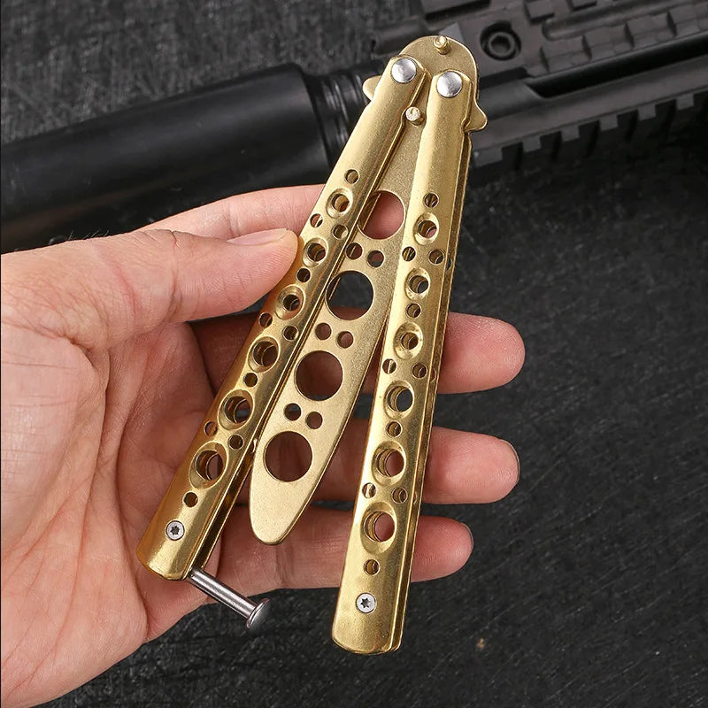 Stainless Steel Butterfly Knife Trainer – Safe Practice Tool Butterfly Knife Trainer Axl