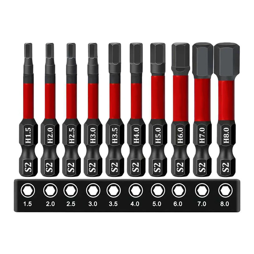 10-Pc 50mm Hex & Star Screwdriver Bit Set with Organizer Screwdriver Bit Set Axl set A China Mainland