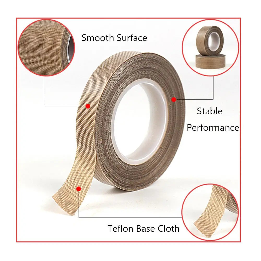 10m PTFE Fiberglass Tape – High-Temp Vacuum & Impulse Sealer Industrial PTFE Tape Axl