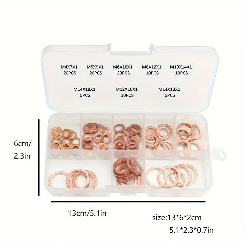 Metal Flat Ring Gasket Sealing Kit – Assorted Component Set Gasket Sealing Kit Axl