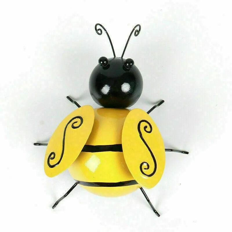 4-Piece Metal Bumble Bee Garden Wall Art Ornament Set Garden Wall Ornament Axl