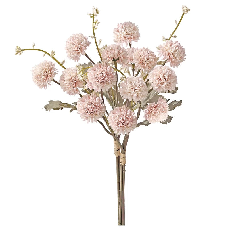 Silk Artificial Chrysanthemum Bouquet – Wedding & Home Decor Artificial Flower Bouquet Axl Light Grey 1 PC