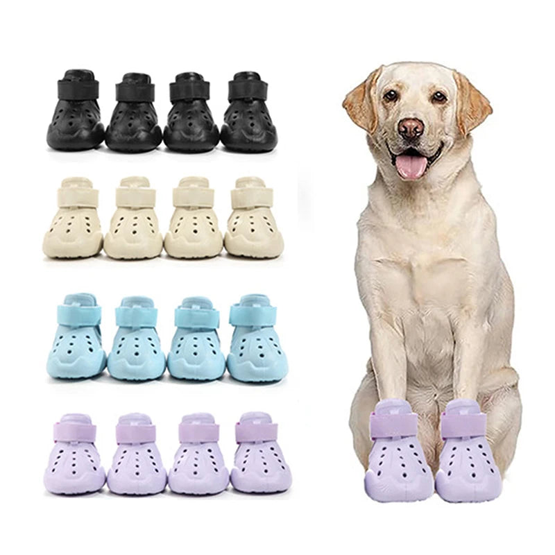 Dog Summer Sandals 4-Pack – Anti-Skid & Water-Resistant Dog Shoes Axl