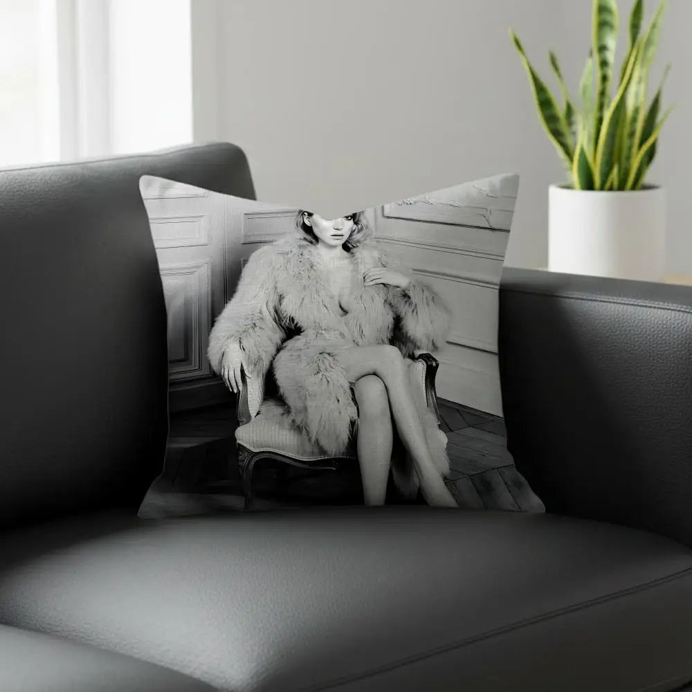 Natural Linen Cushion Cover – Printed Pillowcase, 6 Sizes Linen Cushion Cover Axl White6 45X45cm