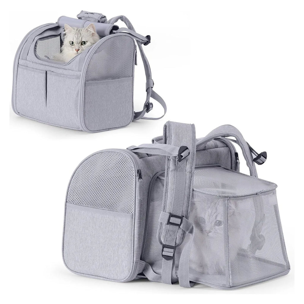 Expandable Cat Backpack – Breathable Space Capsule Pet Carrier Pet Carrier Backpack Axl Gray