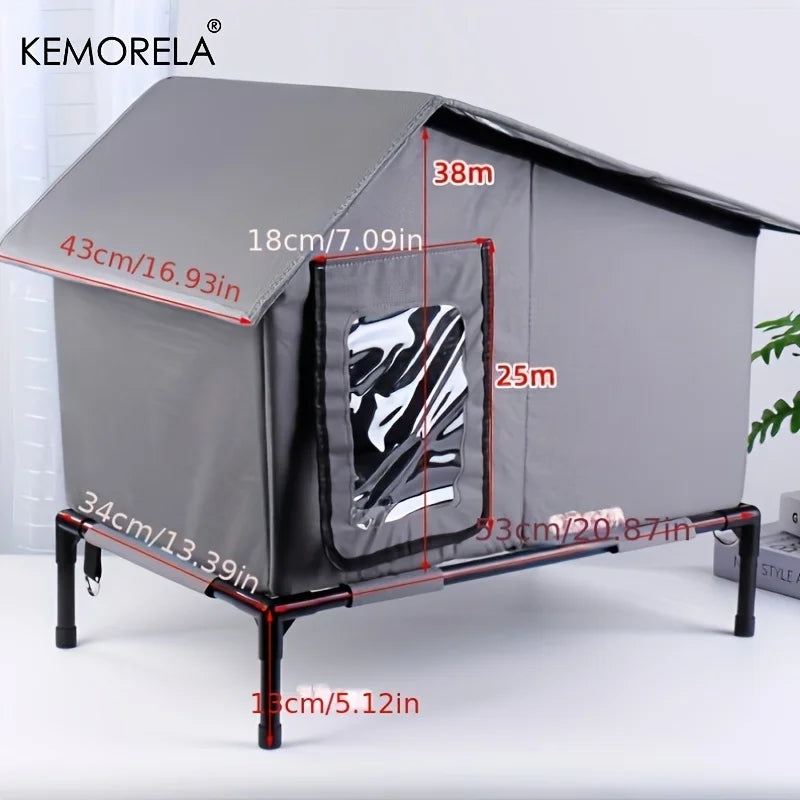 KEMORELA Winter Outdoor Cat House – Collapsible Feral Shelter Outdoor Pet Shelter Axl