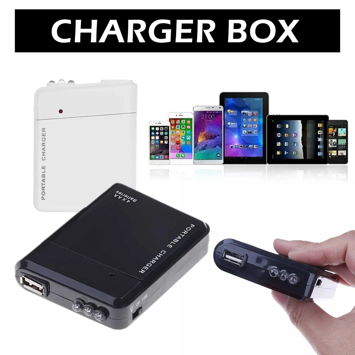 4-Slot AA Battery USB Power Bank – Emergency Charger & LED Portable USB Power Bank Axl