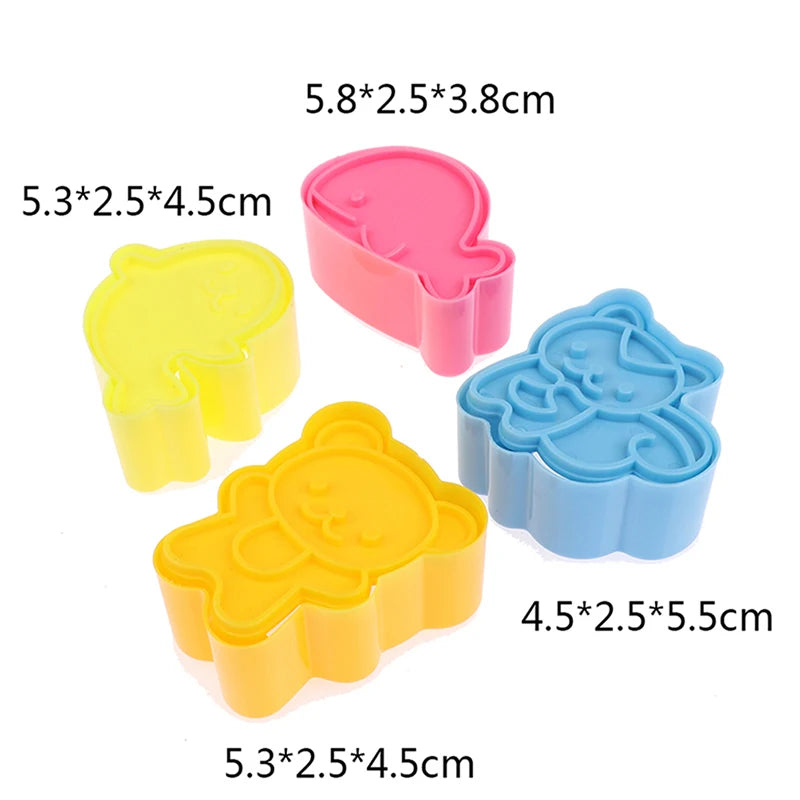 4-Piece Animal Sandwich Cookie Mold Cutter Set | Bento Kids Cookie Mold Cutter Set Axl one size