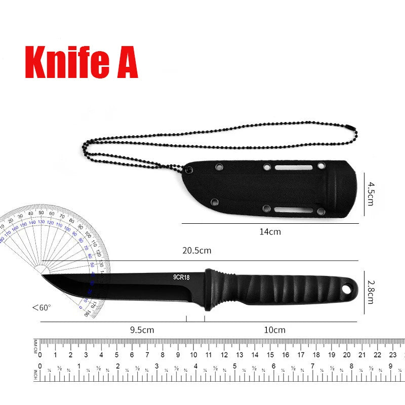 Outdoor Fixed Blade Camping Knife with Sheath | Stainless Steel Fixed Blade Knife Axl 1pc Black