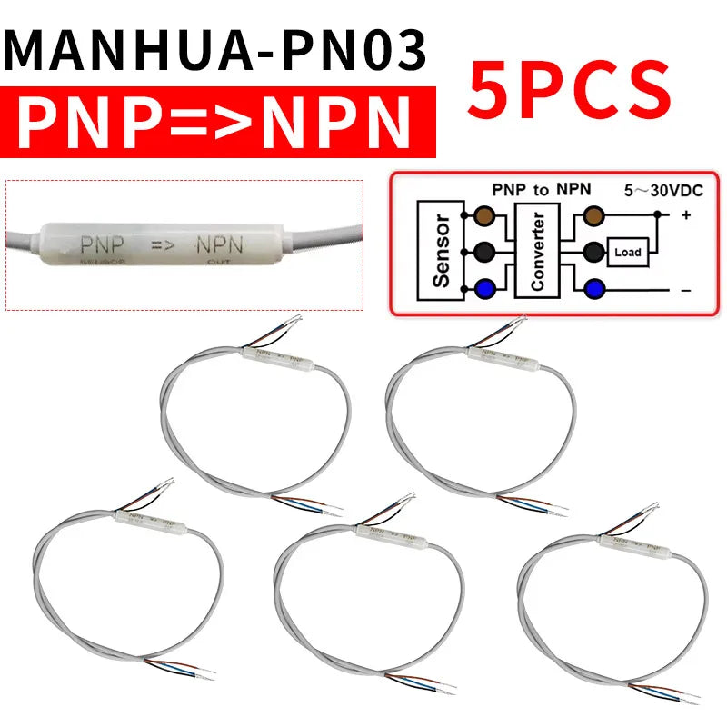 5-Pack PLC Signal Converter – NPN to PNP Sensor Switch Signal Converter Axl P-N03 5PCS