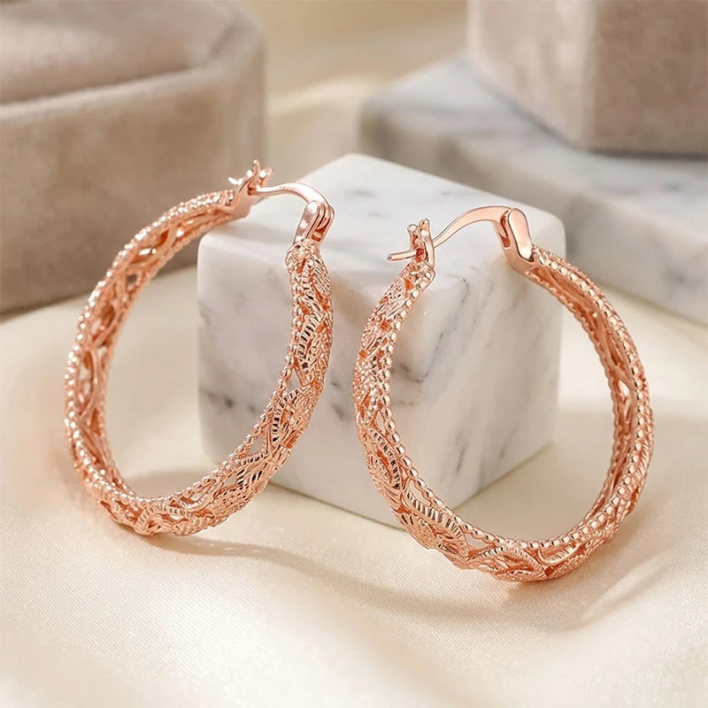 Huitan Large Geometric Hoop Earrings – Bohemian Party Jewelry Hoop Earrings Axl