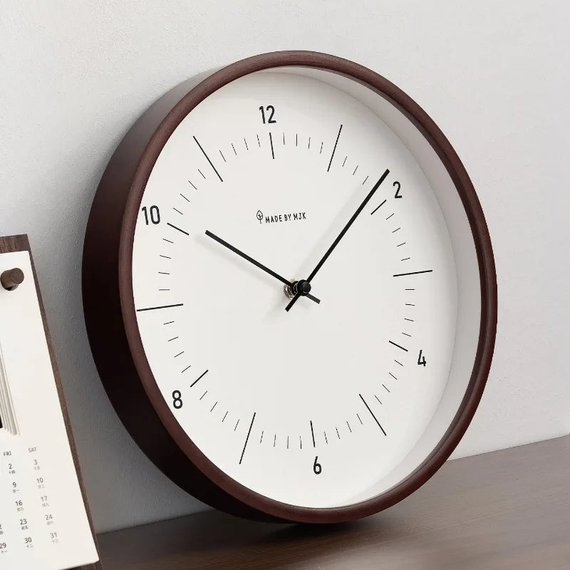 Oeny Wooden Wall Clock – Silent Round Modern Décor 25/30cm Wooden Wall Clock Axl