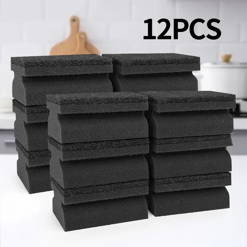 12-Pack Black Kitchen Sponges – Thick, Durable & Absorbent Kitchen Cleaning Sponge Axl 12pcs