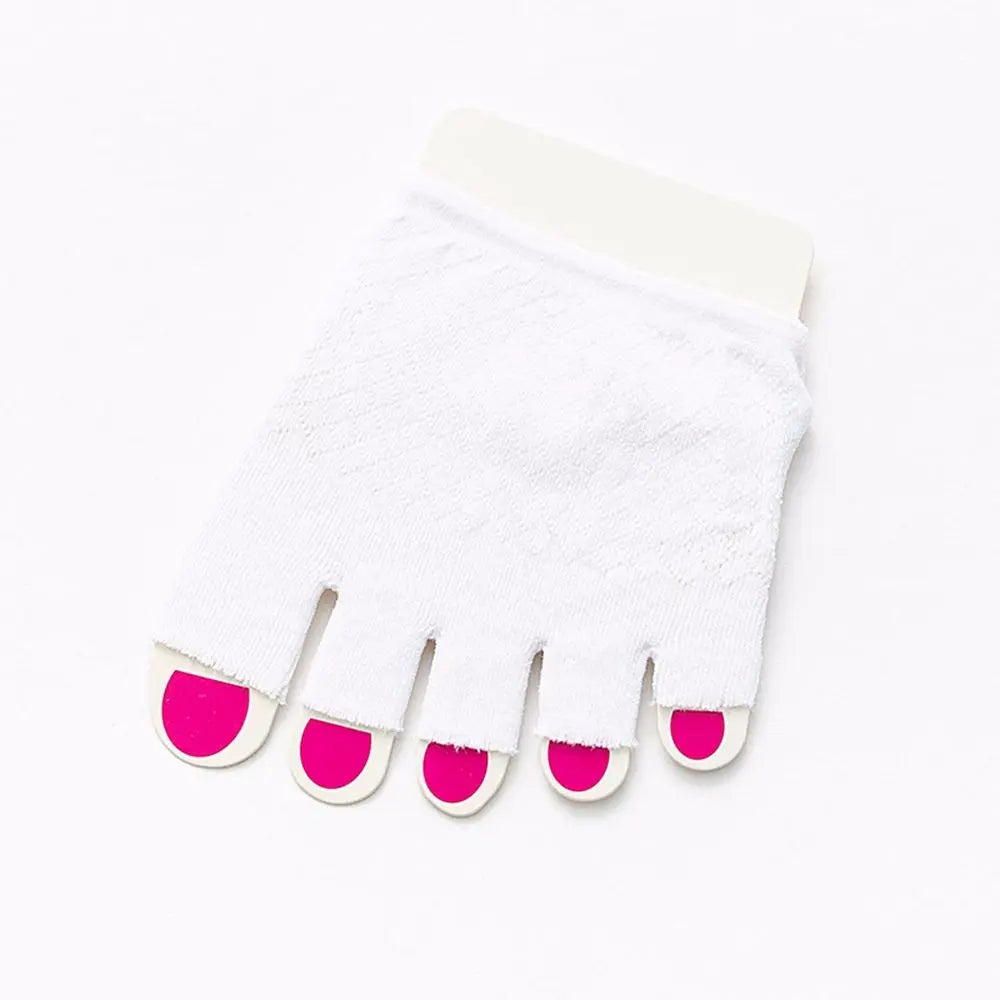 Women's Invisible Open Toe Non-Slip Mesh Cotton Socks Invisible Half Socks Axl white-toeless One Size