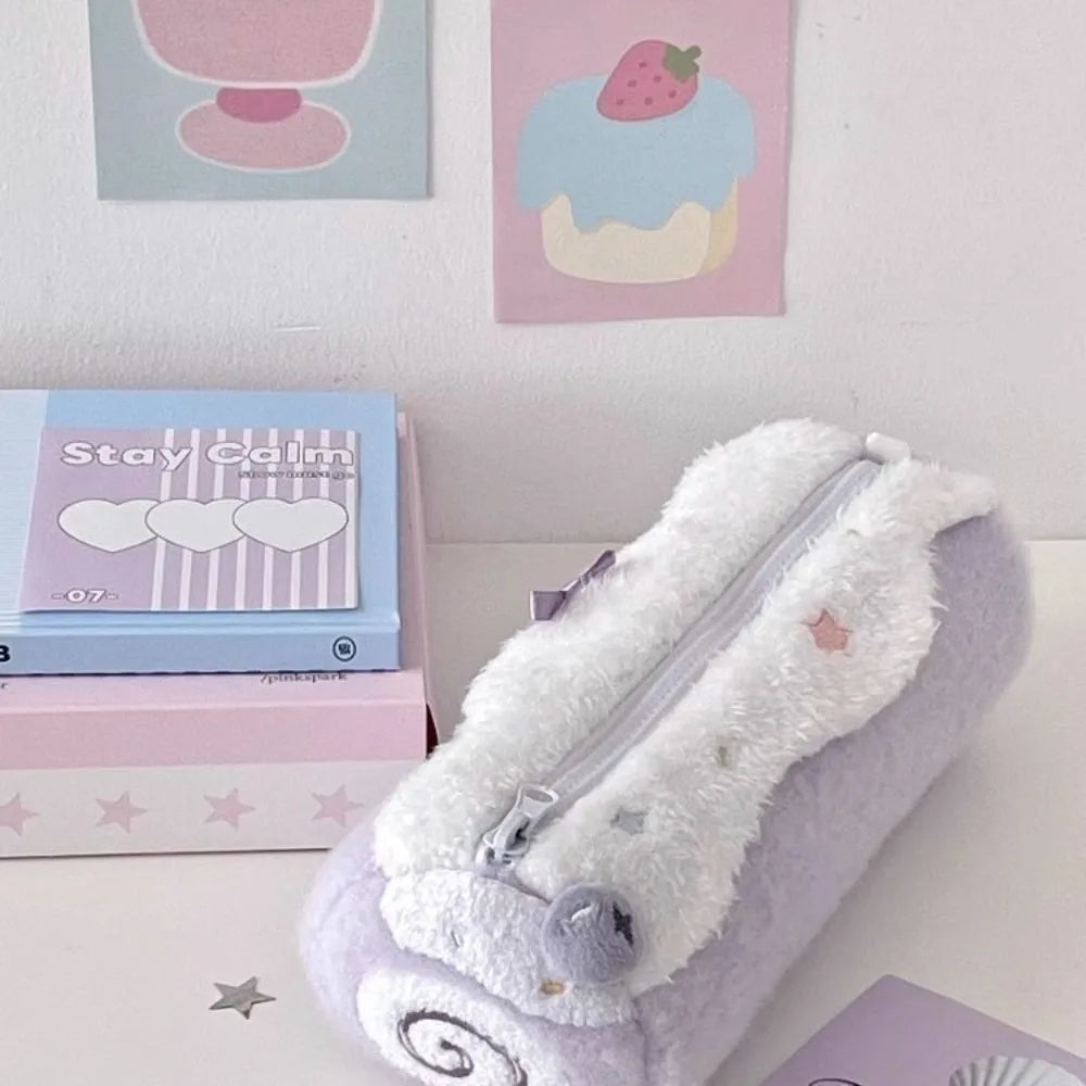 Plush Pencil Case – Large Kawaii Cute Stationery Bag Plush Pencil Case Axl