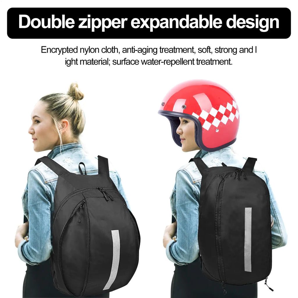 Motorcycle Helmet Backpack – Large Capacity Waterproof Nylon Bag Motorcycle Backpack Axl