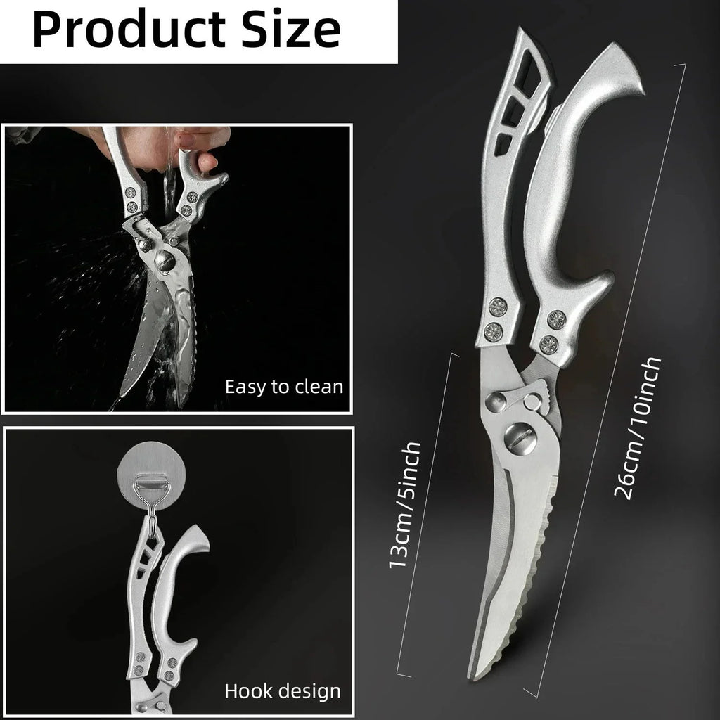 Professional Kitchen Shears – Stainless Steel Bone Scissors Kitchen Shears Axl
