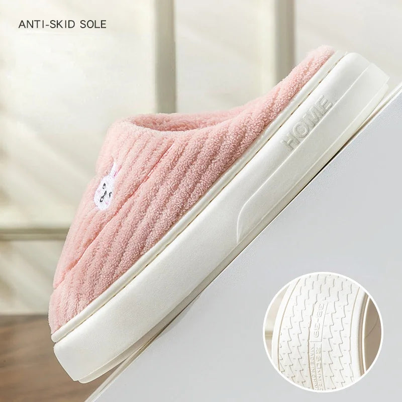 YBQJOO Men's Warm Cotton Winter Slippers – Anti-Slip Indoor Shoes Men's Winter Slippers Axl