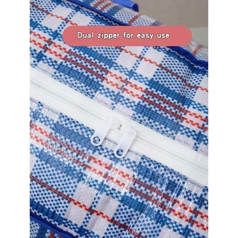 Foldable Large Capacity Woven Moving & Storage Bag – Blue Storage Moving Bag Axl