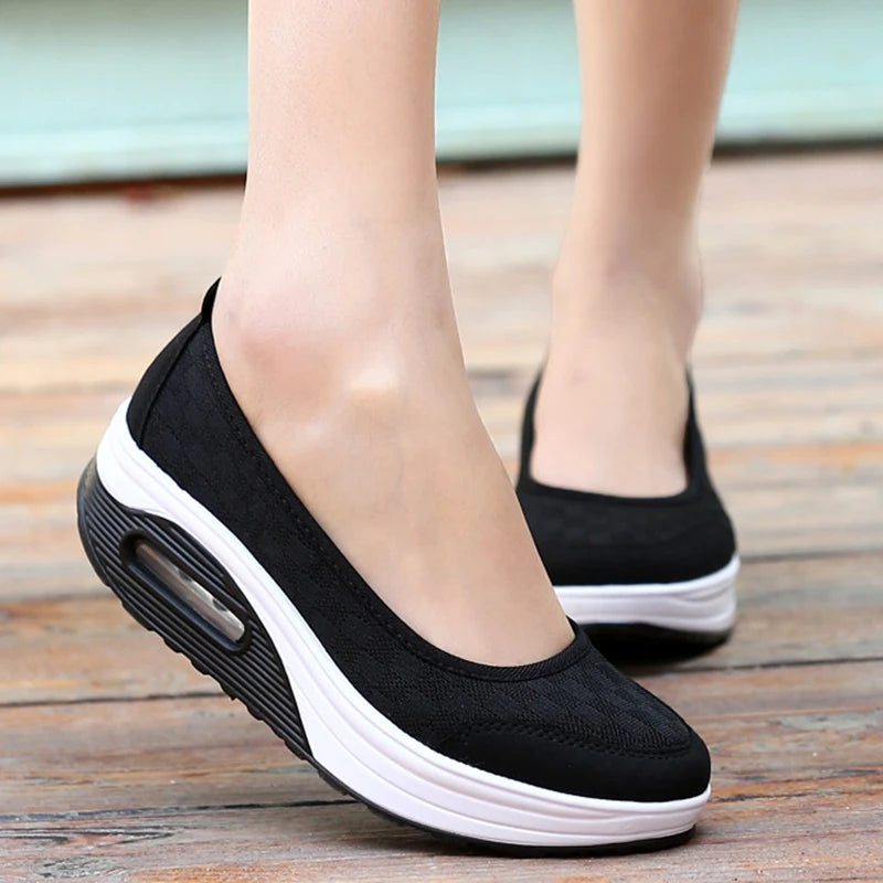 HAJINK Women's Platform Slip-On Vulcanized Shoes | Casual Heels Women's Platform Shoes Axl