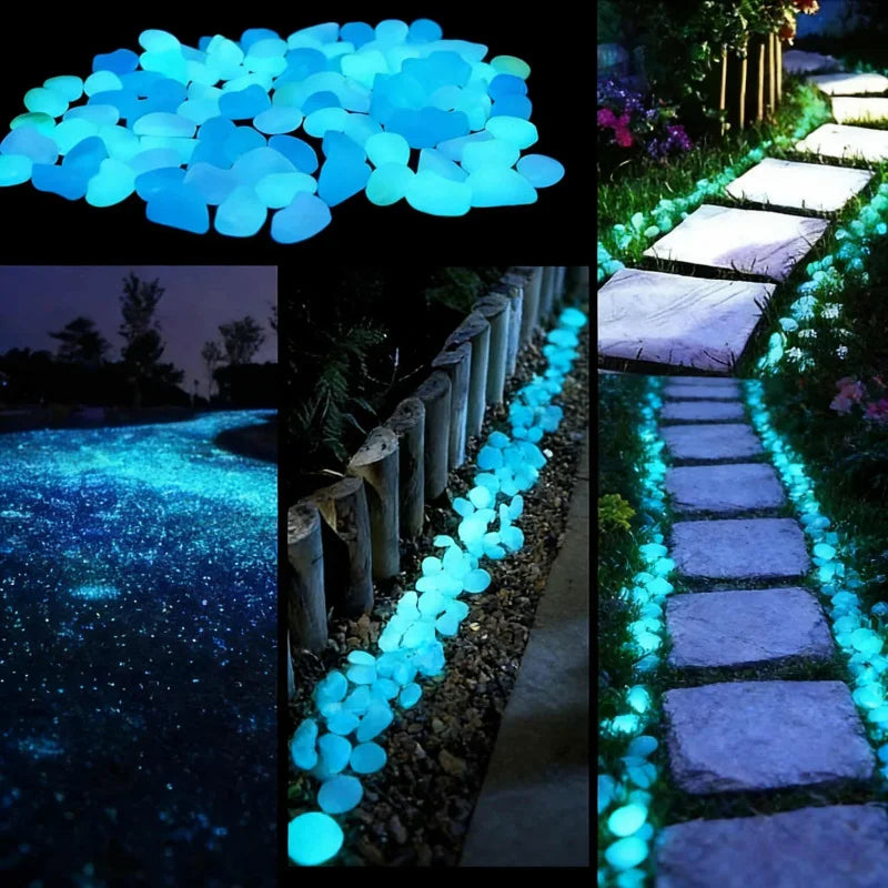 Glow in the Dark Garden Pebbles – Luminous Stones 100-300 Pcs Garden Décor Stones Axl
