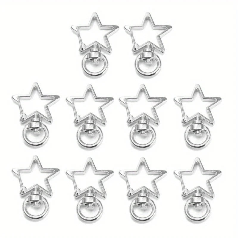 15-Piece Swivel Lobster Claw Clasps – DIY Keychain & Jewelry Jewelry Making Clasps Axl Silvery