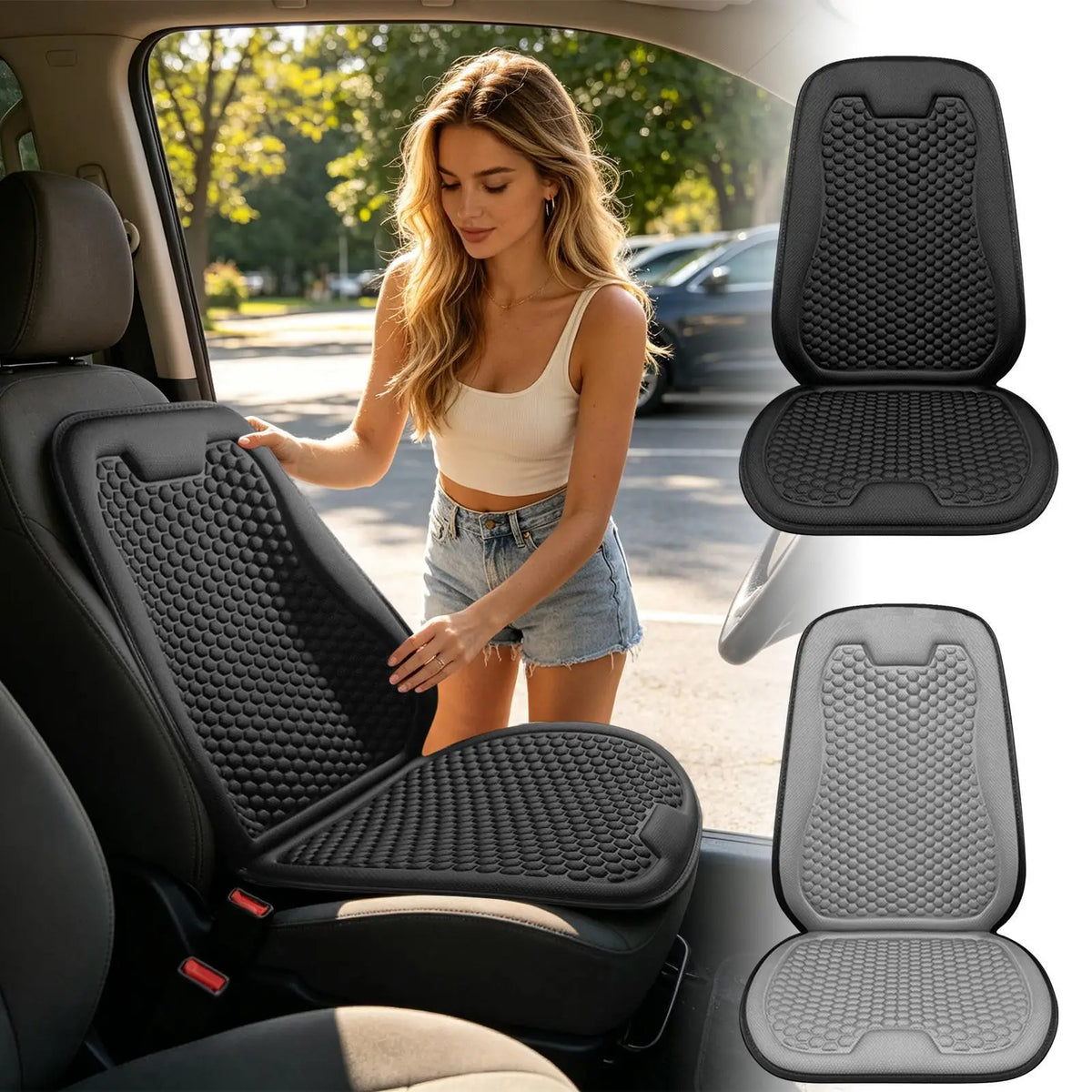 Cooling Car Seat Cover – Breathable Ergonomic Universal Fit Car Seat Cover Axl