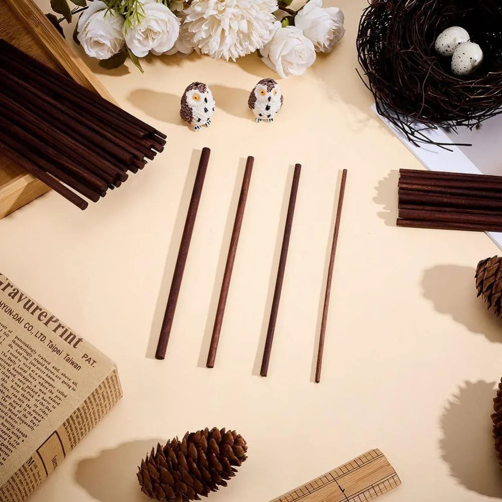 32 Pcs Walnut Dowel Rods 4 Sizes – Unfinished Wood Craft Sticks Wood Dowel Rods Axl