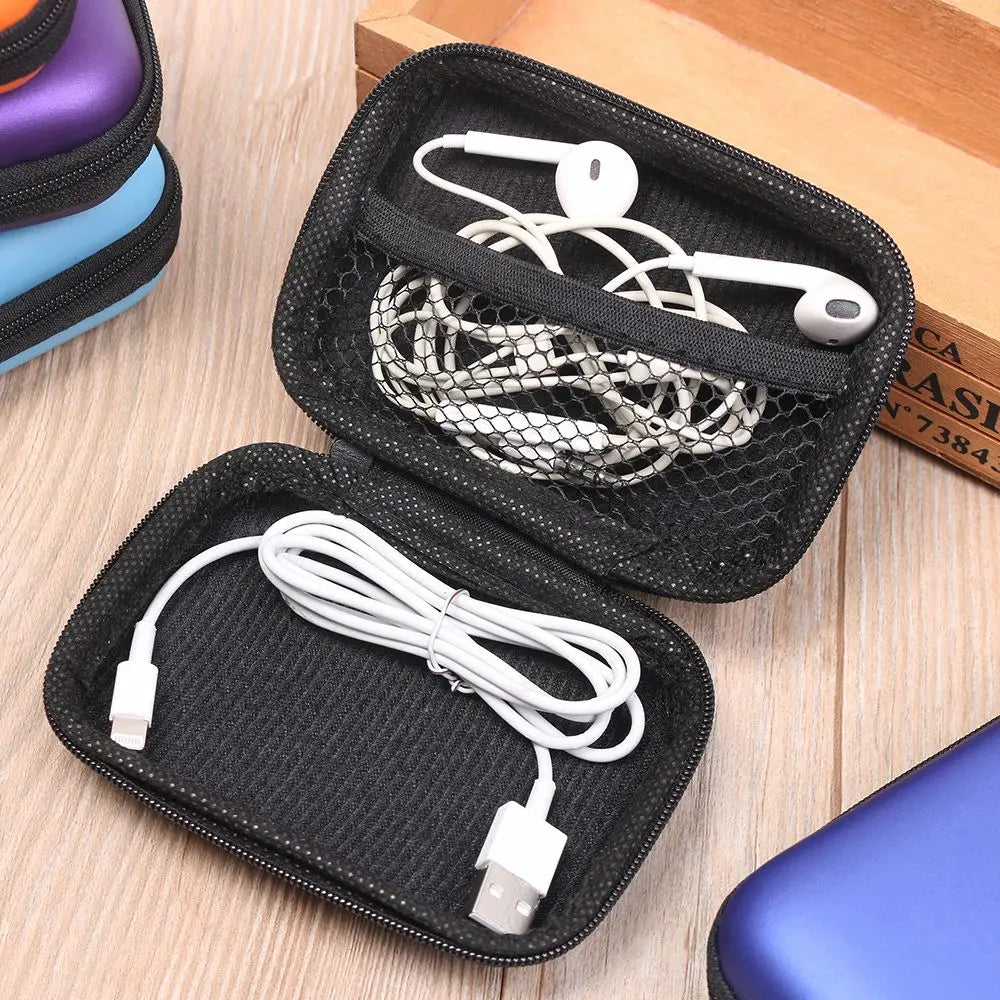 Portable EVA Hard Case – Earbuds, USB & Card Organizer Electronics Carry Case Axl