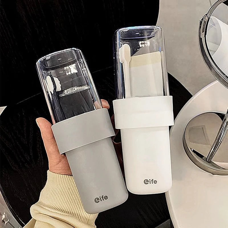 Portable Travel Toothbrush Cup with Lid | Mouthwash Cup Travel Toothbrush Cup Axl