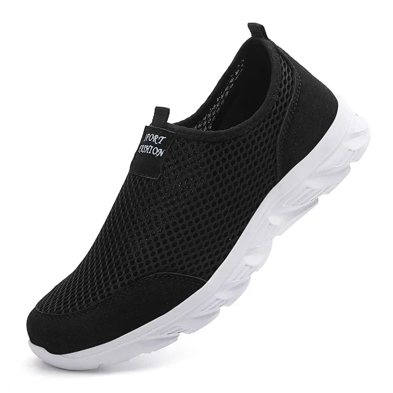 YBQJOO Men's Mesh Slip-On Sneakers – Lightweight Breathable Loafers Slip-On Sneakers Axl