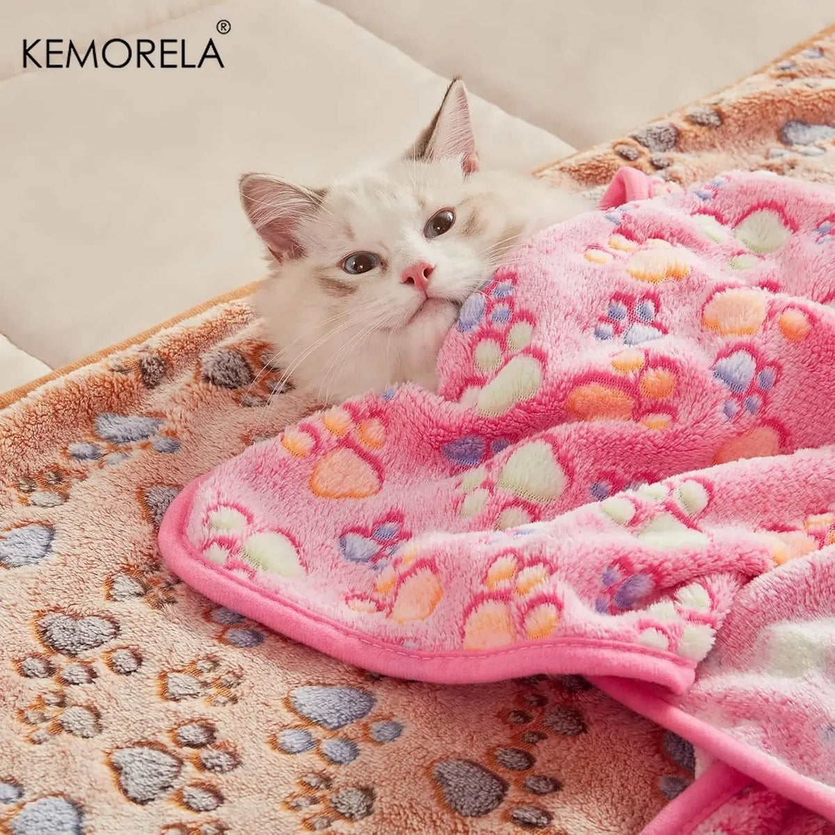 KEMORELA 3-Pack Soft Fleece Pet Blankets for Dogs & Cats Pet Fleece Blanket Axl
