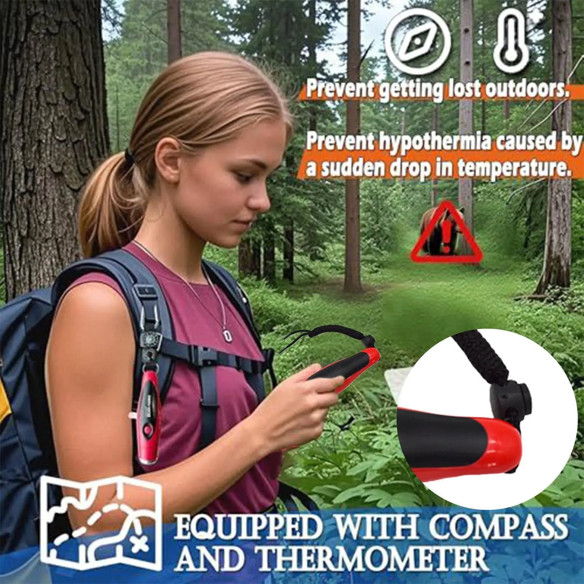 125dB Safety Air Horn – Loud Emergency Horn for Hiking & Outdoors Safety Air Horn Axl