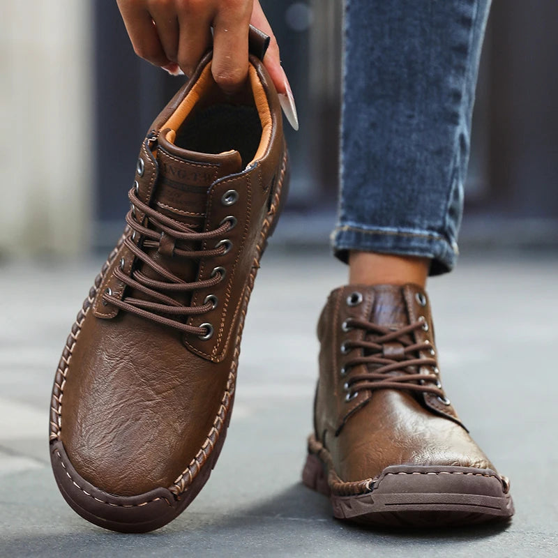 ZULIWAGN Retro Handmade Leather Loafers – Unisex Casual Shoes Casual Leather Loafers Axl Brown 42