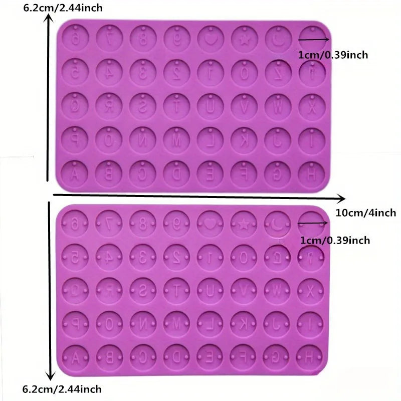 Alphabet & Number Round Disc Silicone Mold for Resin Jewelry Resin Craft Mold Axl