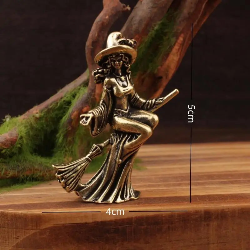 Magic Moon Wizard Figurine – Metal Miniature Home Decor Ornament Decorative Figurine Axl