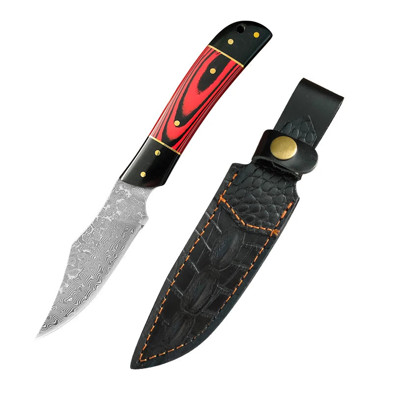 InLeung VG10 Damascus Steel Kitchen Knife – Wood Handle Damascus Kitchen Knife Axl Knife B
