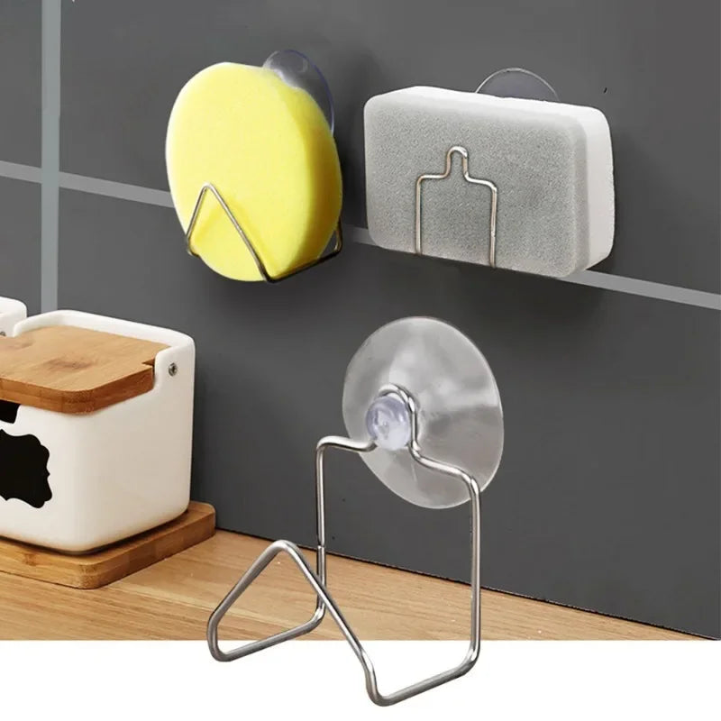 Suction Cup Stainless Steel Sink Rack – Sponge & Dish Holder Sink Organizer Rack Axl