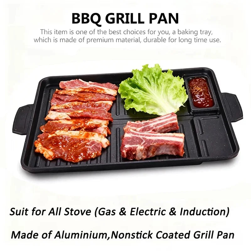 Titanium-Coated Korean BBQ Griddle Pan | Camping Grill Plate BBQ Griddle Pan Axl