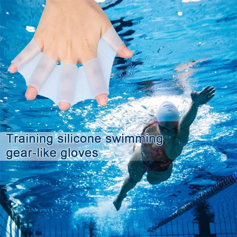 Silicone Frog Webbed Swimming Gloves – Hand Fins S/M/L Swim Training Gloves Axl