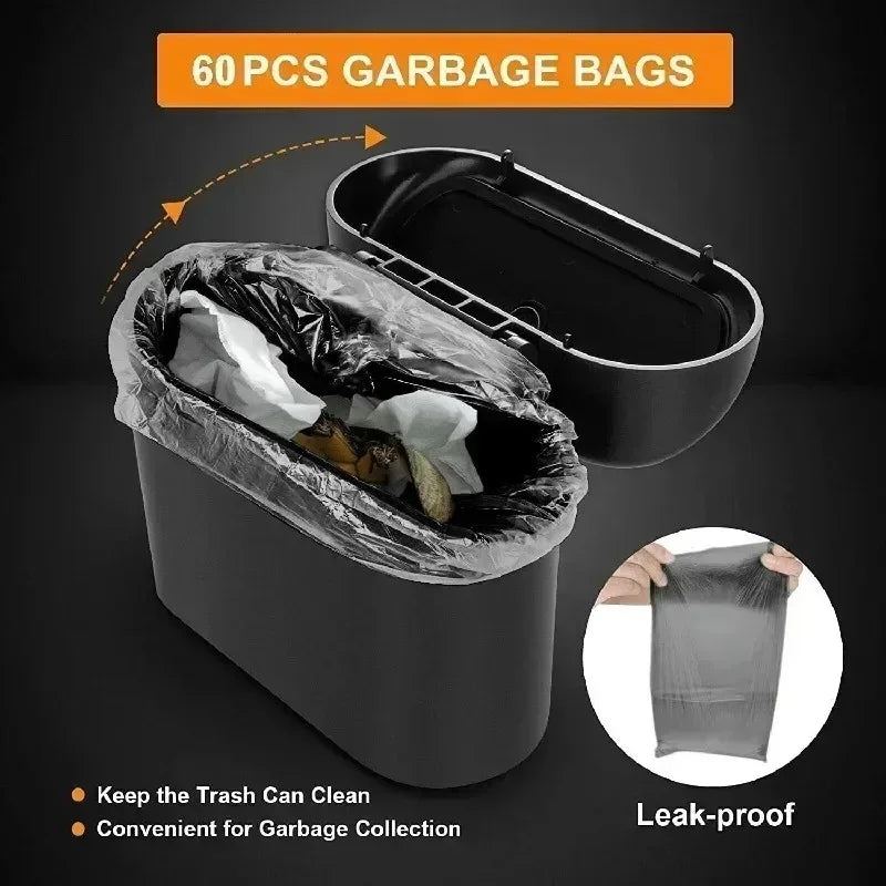 Leakproof Mini Car Trash Can with Lid & 150 Garbage Bags Car Trash Can Axl