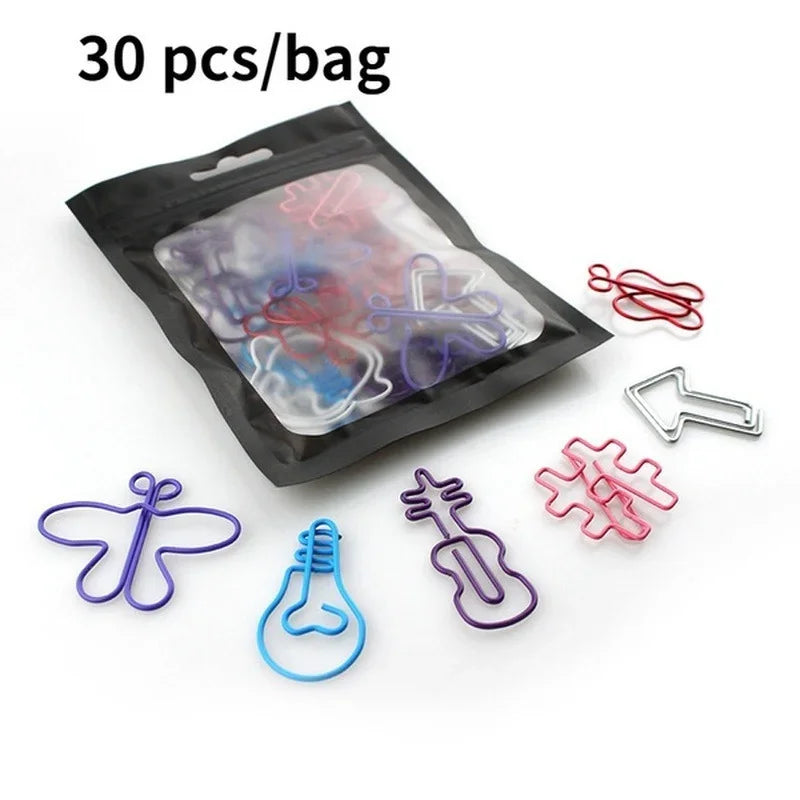 30-Piece Colorful Decorative Paper Clip Bookmarks – Multicolor Decorative Paper Clips Axl