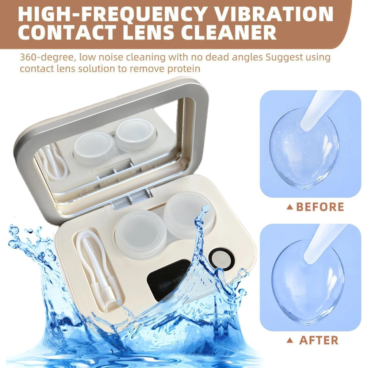 Rechargeable Electric Contact Lens Cleaner & Portable Case Contact Lens Cleaner Axl