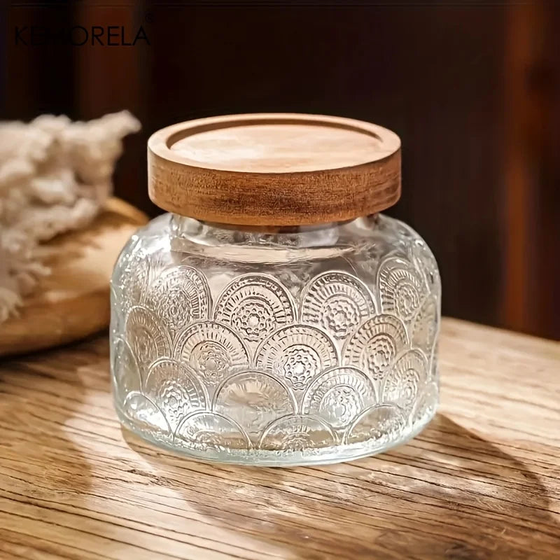 Retro Crabapple Airtight Glass Storage Jars | 1 or 3 Pcs Set Glass Storage Jars Axl