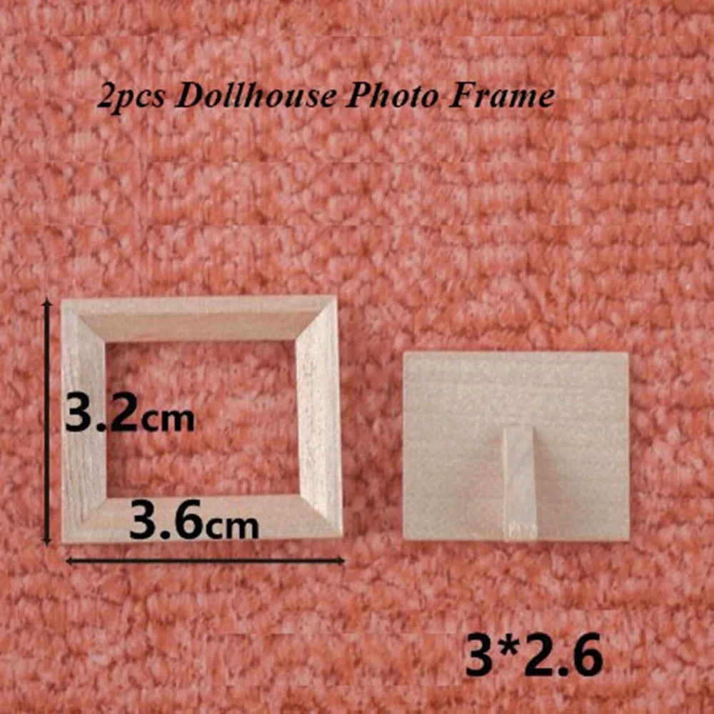 2pcs 1:12 Dollhouse Miniature Wood Photo Frames | DIY Décor Dollhouse Miniature Axl 5