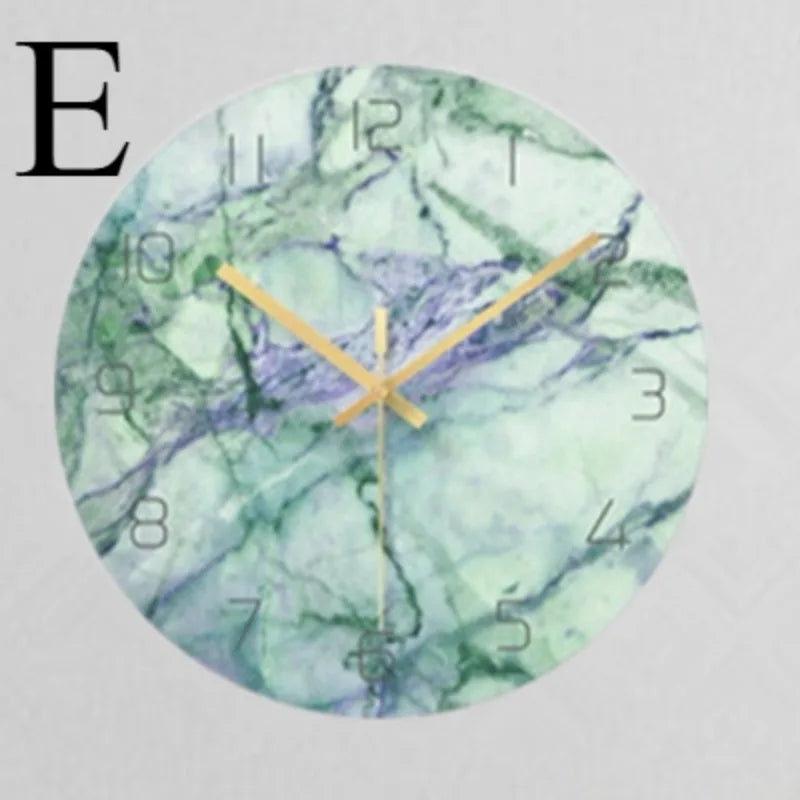 Nordic Minimalist Glass Wall Clock – Silent Quartz 30cm Wall Clock Axl Style E