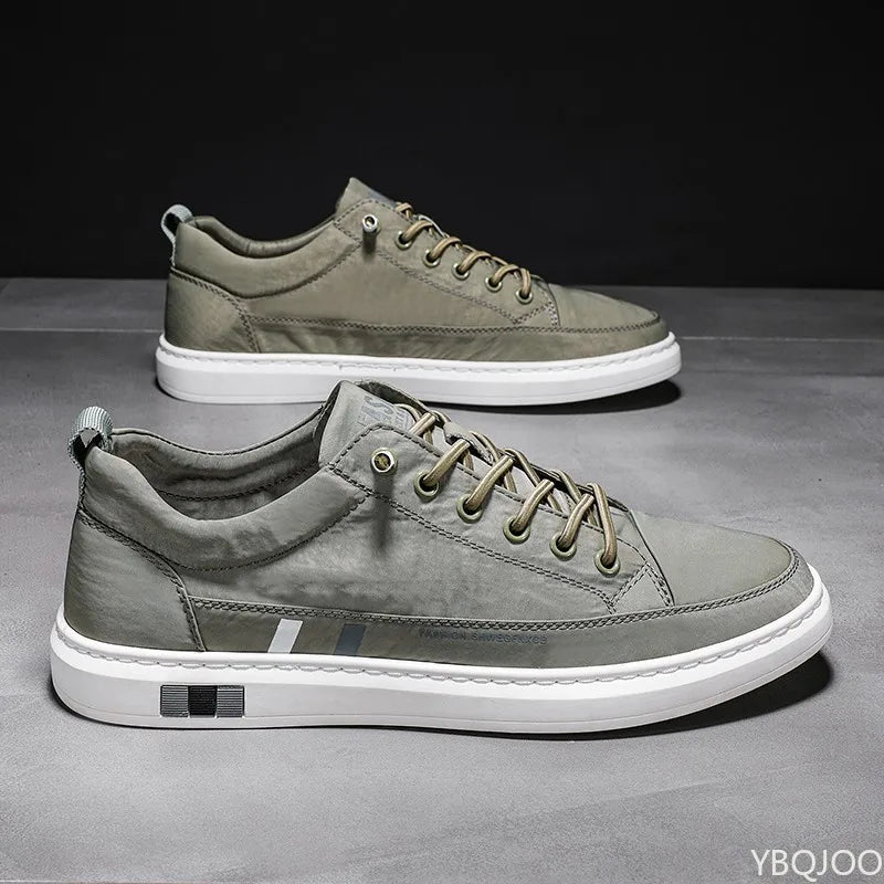 YBQJOO Men's Breathable Canvas Sneakers – Lace-Up Low Cut Men's Canvas Sneakers Axl green 42